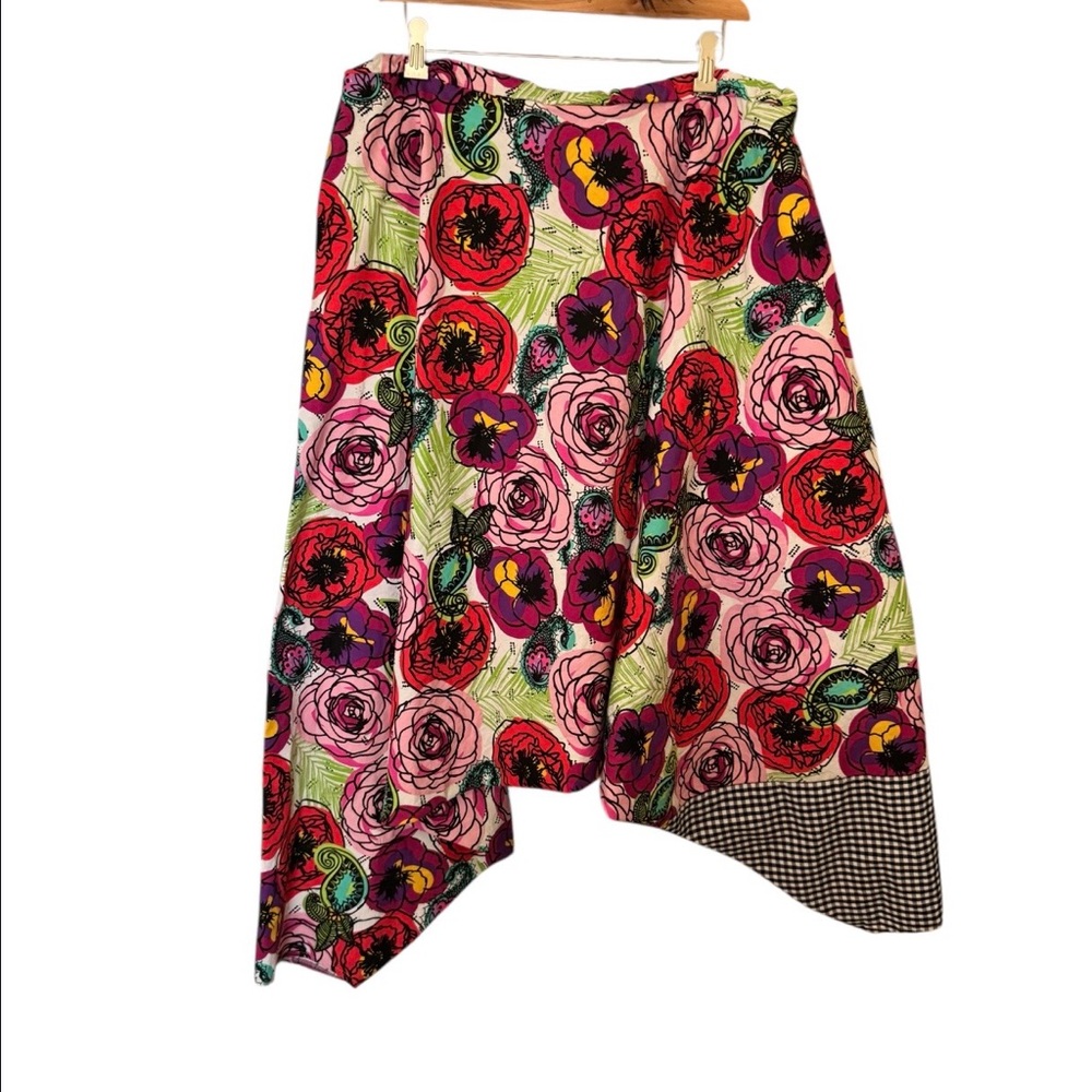 Vibrant Floral Asymmetrical Skirt